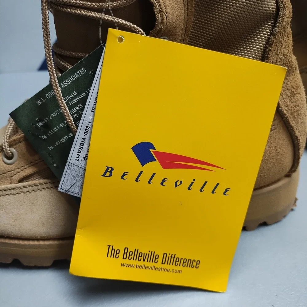 Belleville Infantry Military Combat Boots Unisex M3/W5 Tan Gore-Tex Lace Up EUC